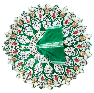 Elegant Orange Thread Work Laddu Gopaljji Poshak - Size 5