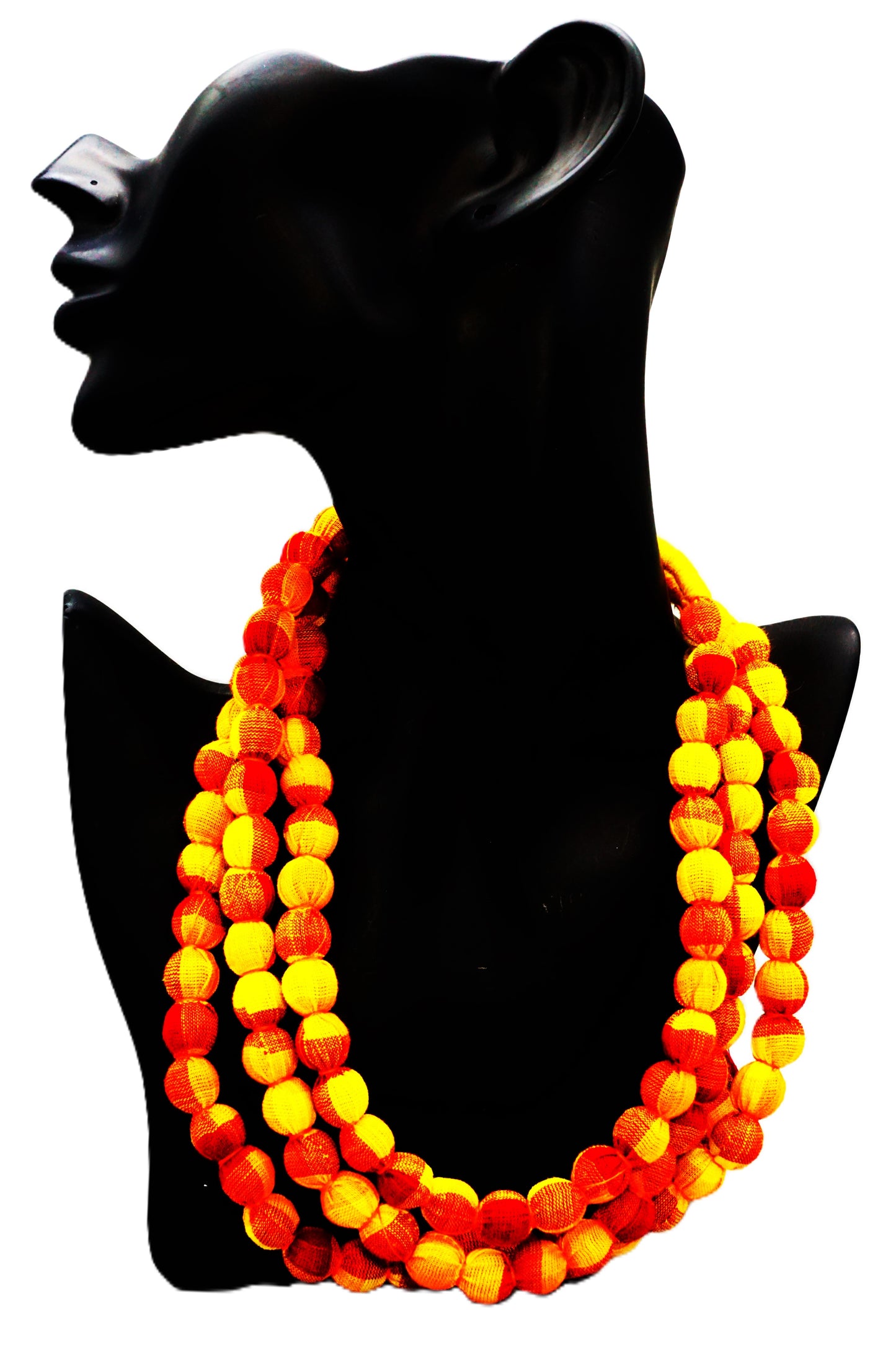 Stylish Fabric Necklace - Orange