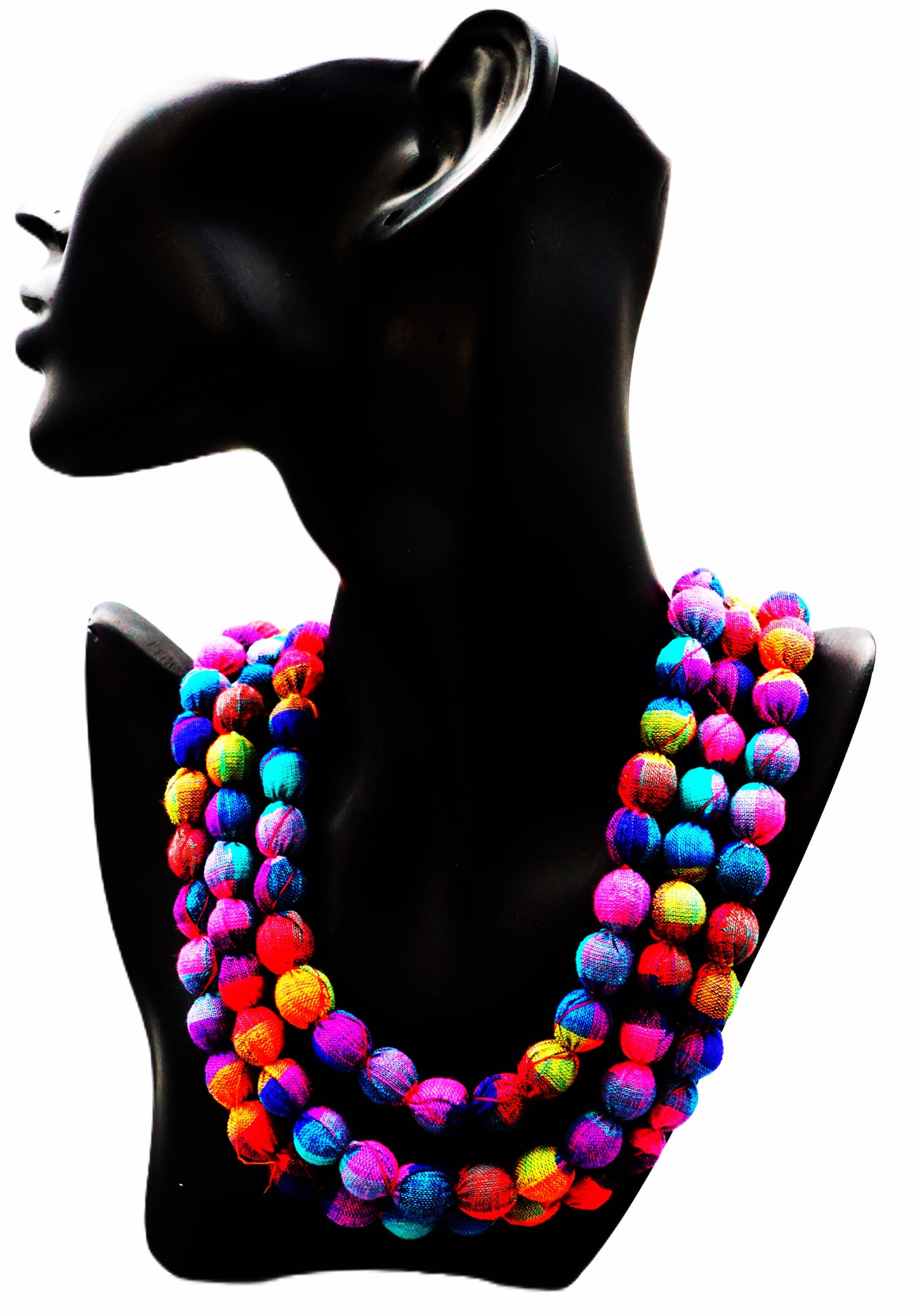 Stylish Fabric Necklace - Orange