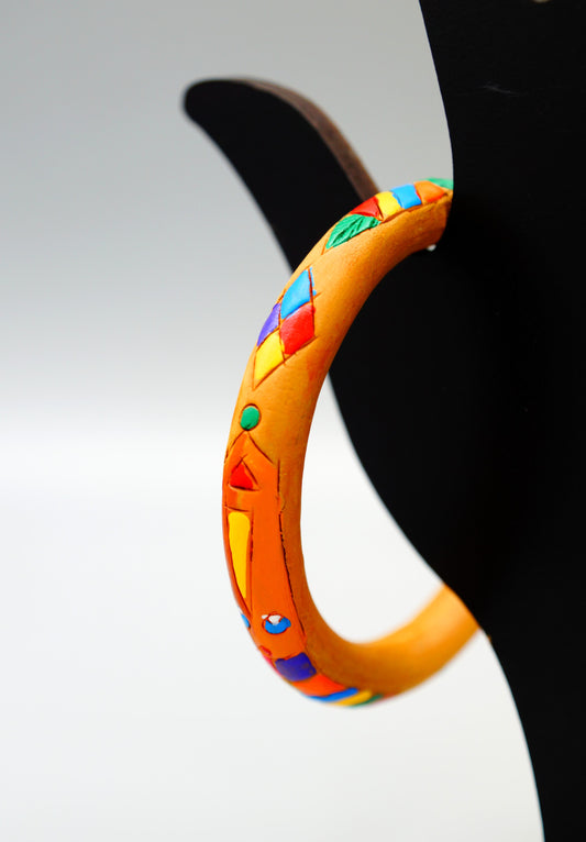 Handcrafted Terracotta Beige multicolor Bangle