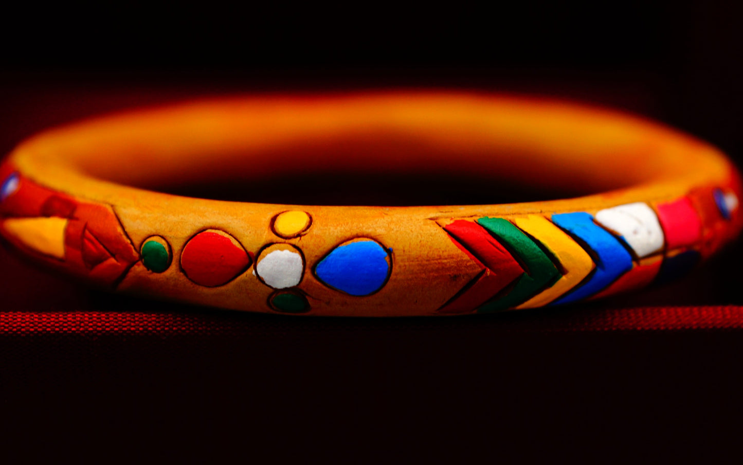 Handcrafted Terracotta Beige multicolor Bangle