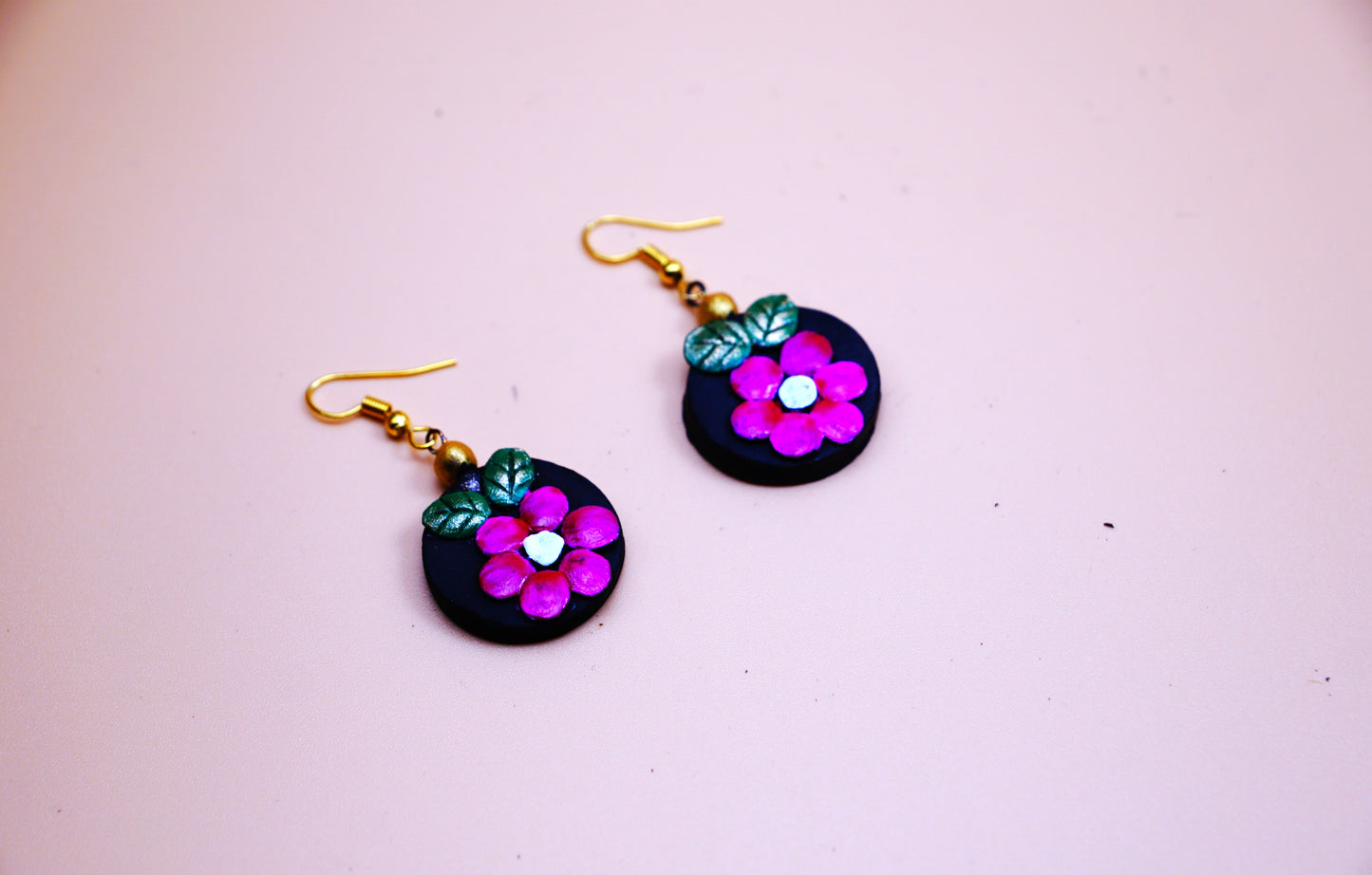 Terracotta Earrings - Pink White