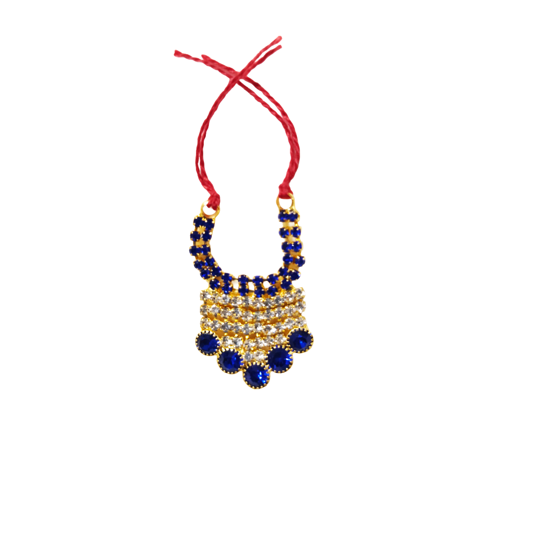 Beautiful Green Stone Laddu Gopal Haar-(Hasli) | Handmade Mukut Mala for Thakur Ji | Decorative Krishna Necklace for Idol